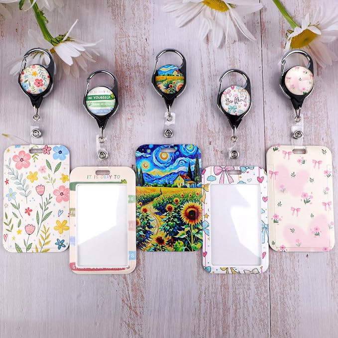 Cute Flowers Retractable Badge Holder Reel - Image 6