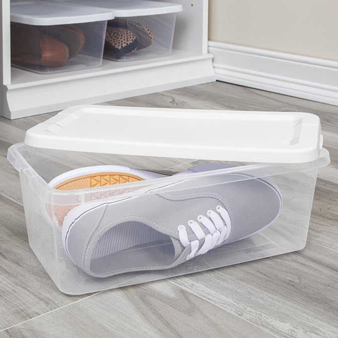 20-Pack 6 Quart Clear Plastic Storage Bins - Image 3