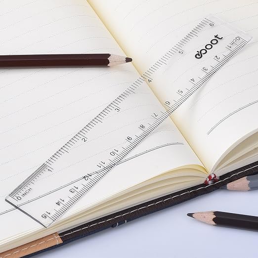 EBOOT 2 Pack Plastic Ruler Straight Ruler Plastic Measuring Tool - Image 3