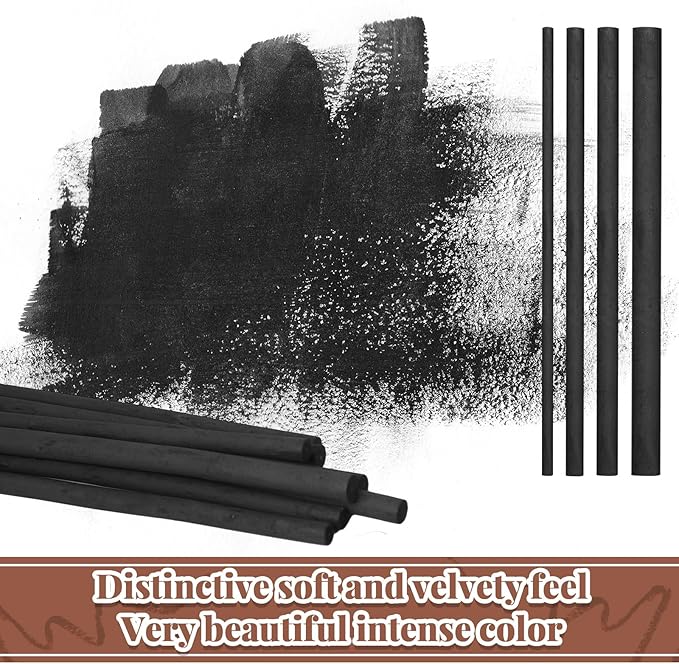 Gueevin 24 Pcs Willow Charcoal Sticks, Willow Charcoal, Artists, Beginners, Students, Perfect for Sketching, Drawing, Shading, and Fine Art (2-4mm，4-5mm，5-7mm，7-9mm)-DeskLoop Office