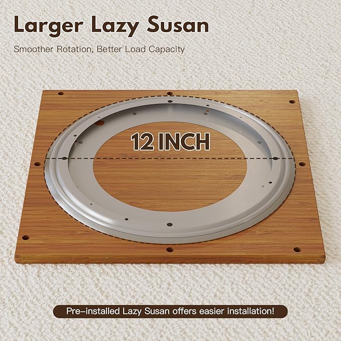 Rotating Bookshelf Tower, 360 Display Spinning Bookcase, Bamboo Bookshelf Floor Standing Storage Rack, Wood Narrow Book Shelf Organizer for Kids&Adults, Walnut 6 Tier-DeskLoop Office