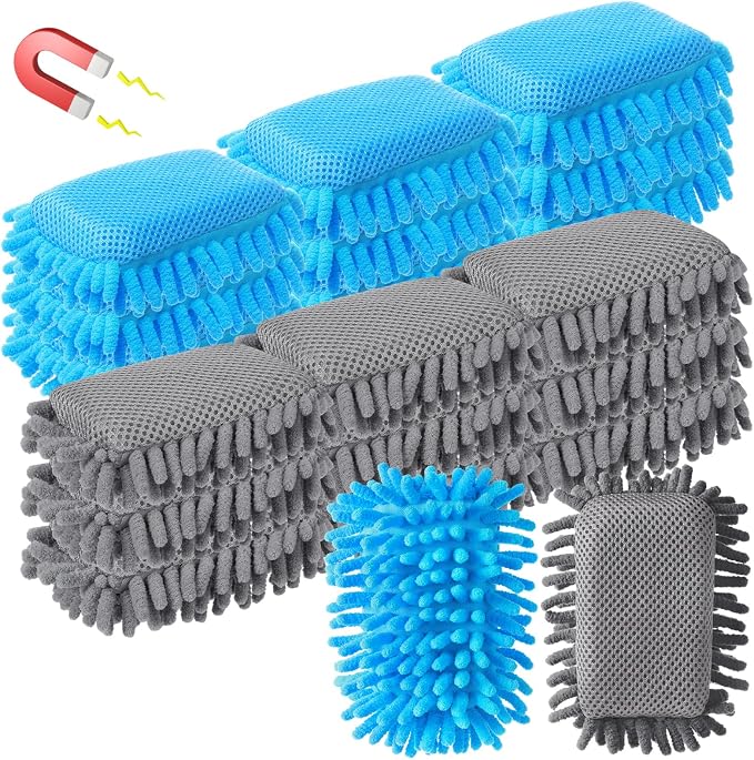 Sherr 18 Pcs Microfiber Shag Magnetic Dry Erase Erasers Washable Whiteboard by Sherr