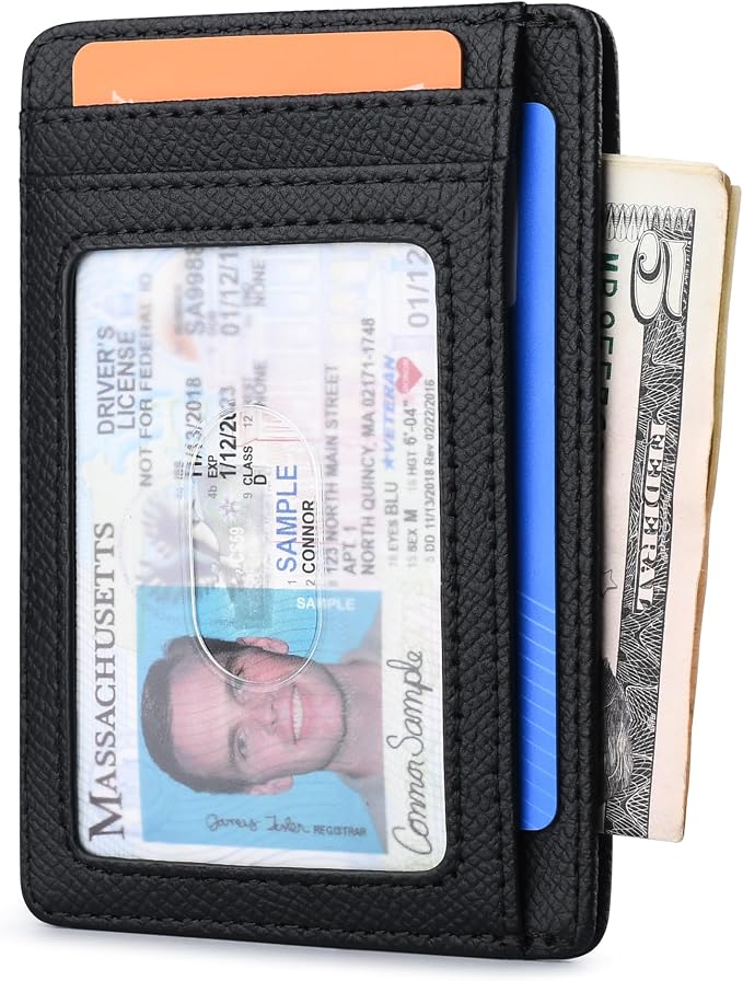 Buffway Slim Minimalist Front Pocket RFID Blocking Leather Wallets - Image 2