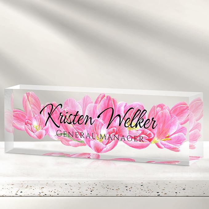 Desk Name Plate Personalized, Custom Name Plate by Gowelly