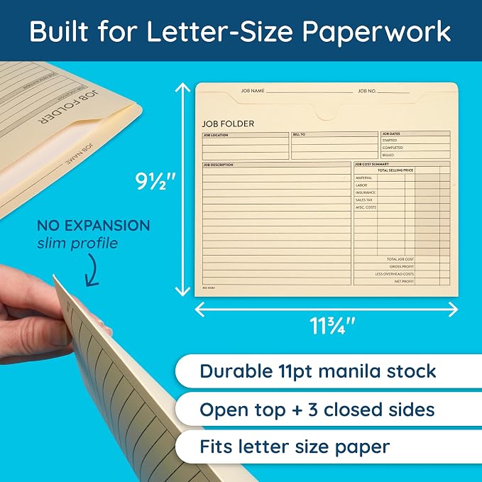 100 Blue Summit Supplies Job Folders Construction, 10 x 12 Inches, Project - Image 4
