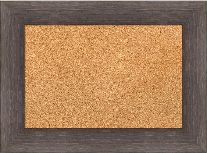Amanti Art Natural Cork Board for Wall, 17x23 Vision Board with Brown Wood Frame, Small Corkboard Office Decor for Home Organization, Country Rustic Corkboard Pinboard to Display Items for Home-DeskLoop Office