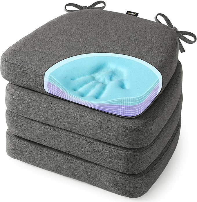 SUNROX Cooling Gel Memory Foam Chair Cushions, 2.6" Thick U-Shaped Dual-Layer by SUNROX