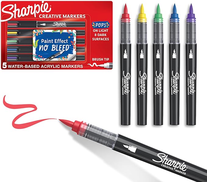 Sharpie Creative Markers, Water-Based Acrylic, Brush Tip, Kids Activity by Unknown