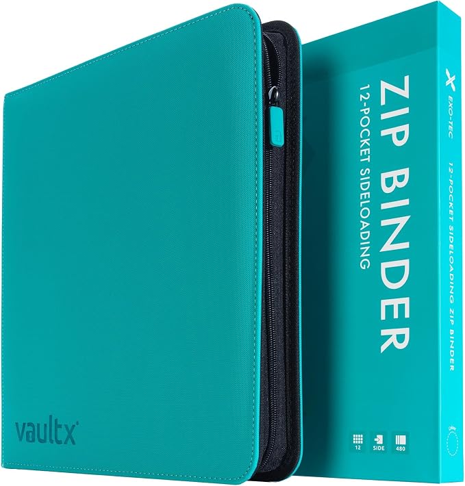 Vault X 12 Pocket Zip Binder, 480 Cards, Exo-Tec Material, 20 Side-Loading Pages by VaultX