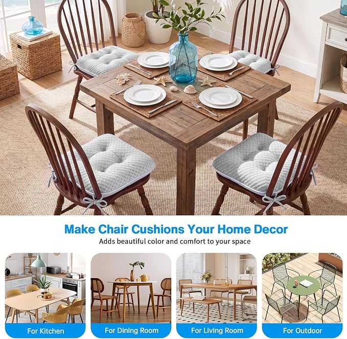 BETU Cooling Chair Cushions Set of 4, 3.5” Thick Seat Cushions, Breathable - Image 9