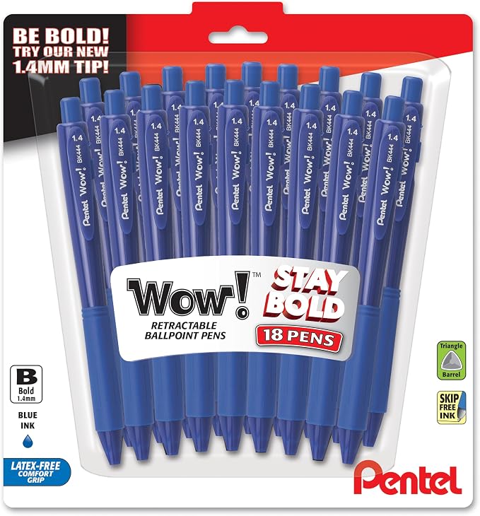 Pentel Wow! Retractable Ballpoint Pen, Bold Line by PentelofAmerica