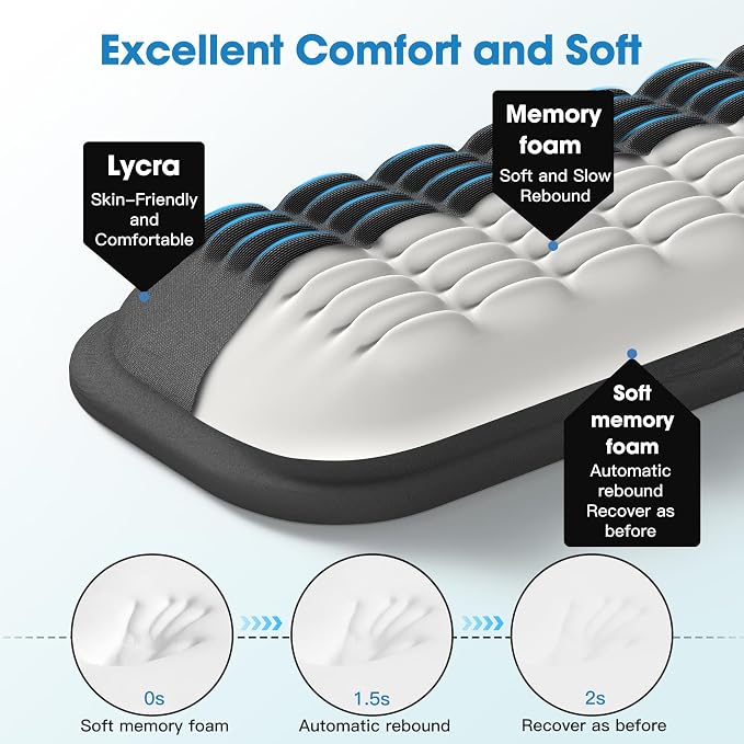 MEKASS Keyboard Wrist Rest, Soft Memory Foam Wrist Support, Keyboard Hand Rest - Image 3