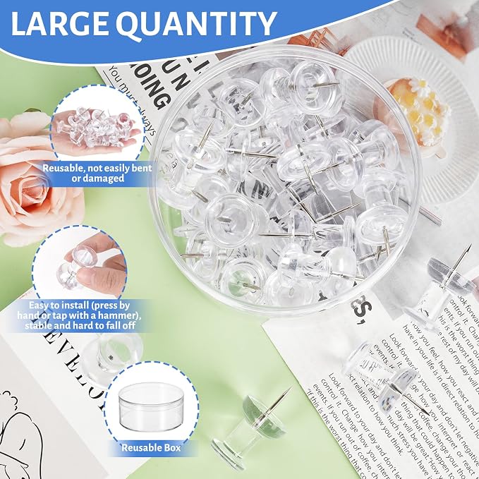 30 PCS Jumbo Push Pins for Bulletin Board, Large Thumb Tacks for Wall, 1.81 Inch - Image 4