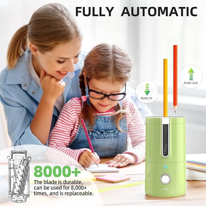 deli Electric Pencil Sharpener, Fully Automatic Pencil Sharpener - Image 2