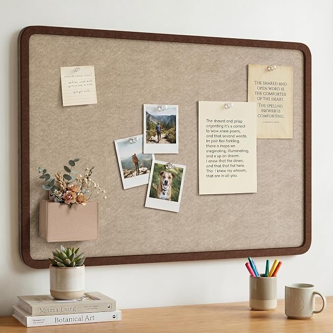 Bulletin Board Decorative Felt Foldable Vision Photo Pin Boards | 36 x 24 by KERRAM