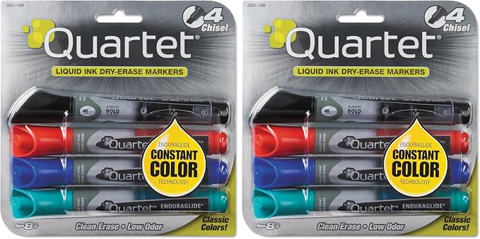 Quartet Dry Erase Markers, Bullet Tip, EnduraGlide, Home School & Office by Quartet