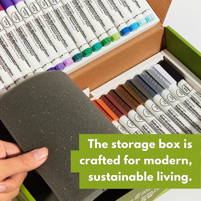 36-Color Acrylic Paint Markers Set – Vibrant multicolour Paint pens for Precision Painting on Multiple Surfaces for Paper, Canvas, Rock, Glass, Wood-DeskLoop Office