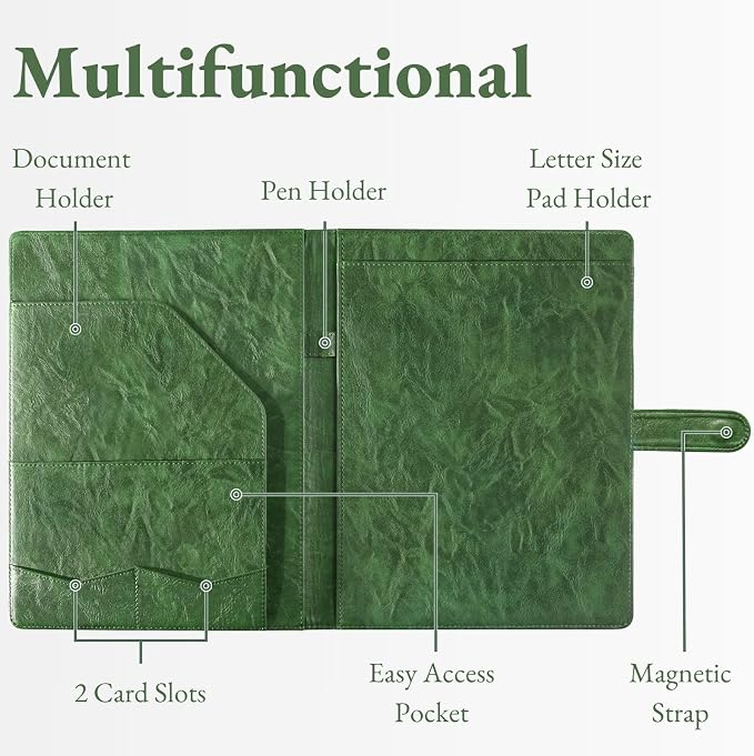 Mymazn Padfolio, Portfolio Folder, Legal Pad Holder, Resume Folder | Faux - Image 4