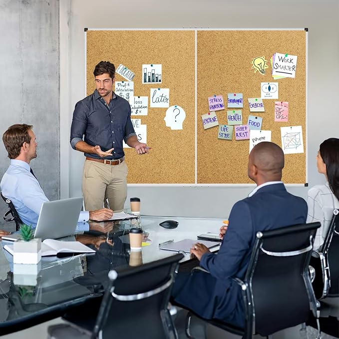 XBoard Large Cork Bulletin Board 60 x 48 Inch, Push Pin Corkboard - Image 4