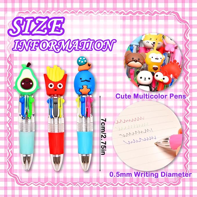 100Pcs Mini Multicolor Pens in One 4-in-1, Cute Pens Bulk - Image 2
