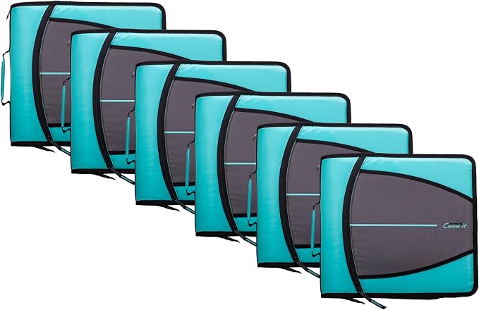 Case-it Mighty Zip Tab School Zipper Binder | 3-Inch O-Rings, 600-Sheet Capacity by Case-it
