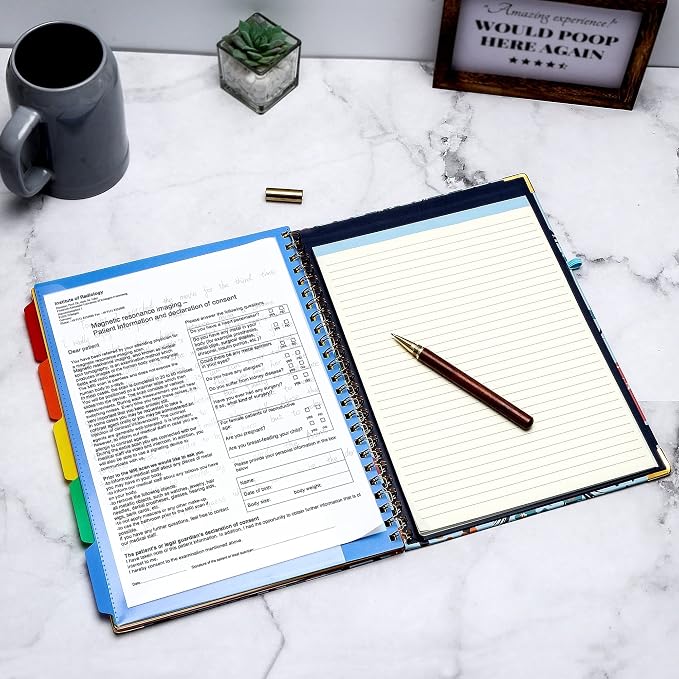 Spiral Clipboard Folio with Refillable Lined Notepad, 5 Extra Folders, 10 - Image 7