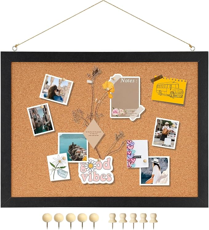 DOLLAR BOSS Cork Bulletin Board 1-Pack 16''X 12'' Double-Sided Cork Boards by DOLLARBOSS