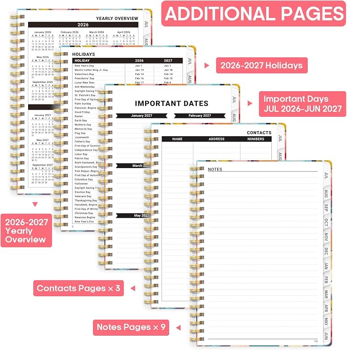 Academic Planner 2026-2027, Weekly and Monthly Calendar Book, July 2026 – June - Image 4