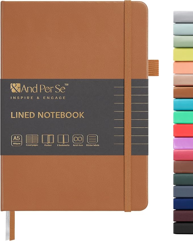 &And Per Se Lined Journal Notebook, 160 Pages, A5 5.7 x 8 inches College Ruled by AndPerSe