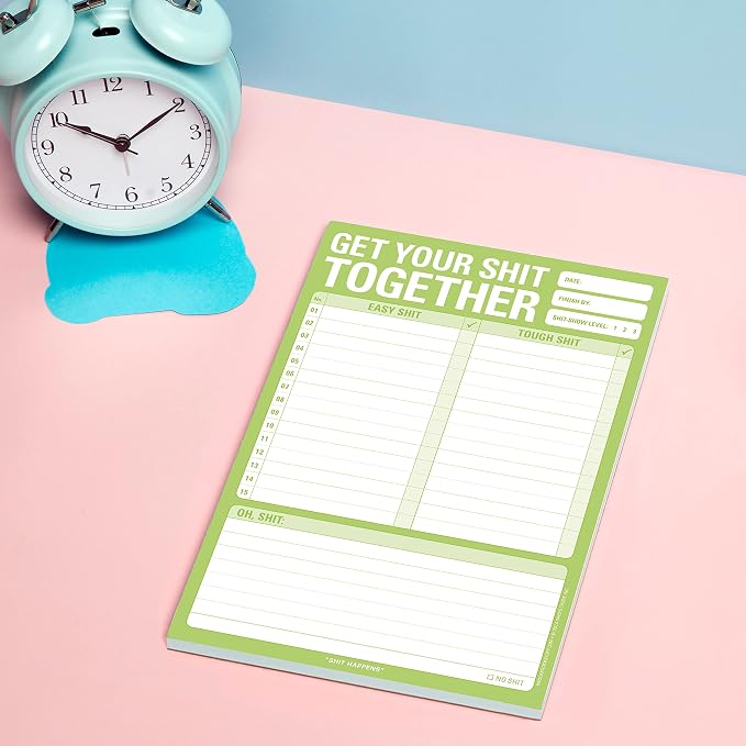 1-Count Knock Knock Get Your Shit Together Pad, To Do List Notepad & Daily - Image 4