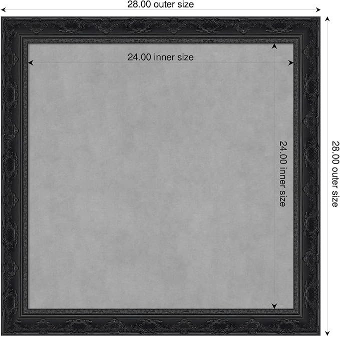 Amanti Art Black Framed Magnetic Board 28x28 Medium Vision Board - Image 2