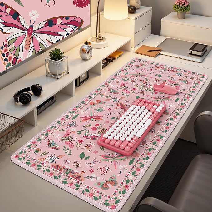 iCasso Pink Desk Pad Mat, XXL Large Mouse Pad, Desk Matt - Image 7