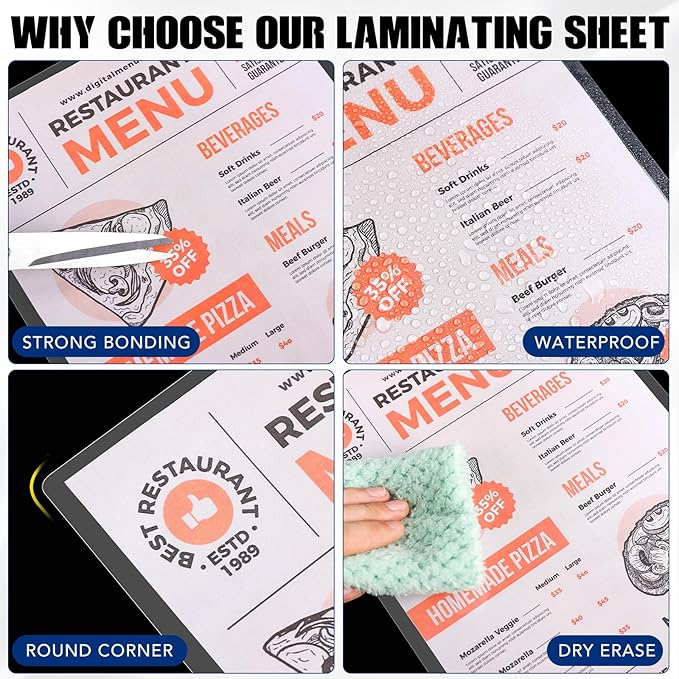 300 Pack Laminating Sheets, 3 Mil, 9 x 11.5 Inches Thermal Laminating Pouches Lamination Sheet Paper for Laminator, Clear, Letter Size, Office and School Supplies-DeskLoop Office
