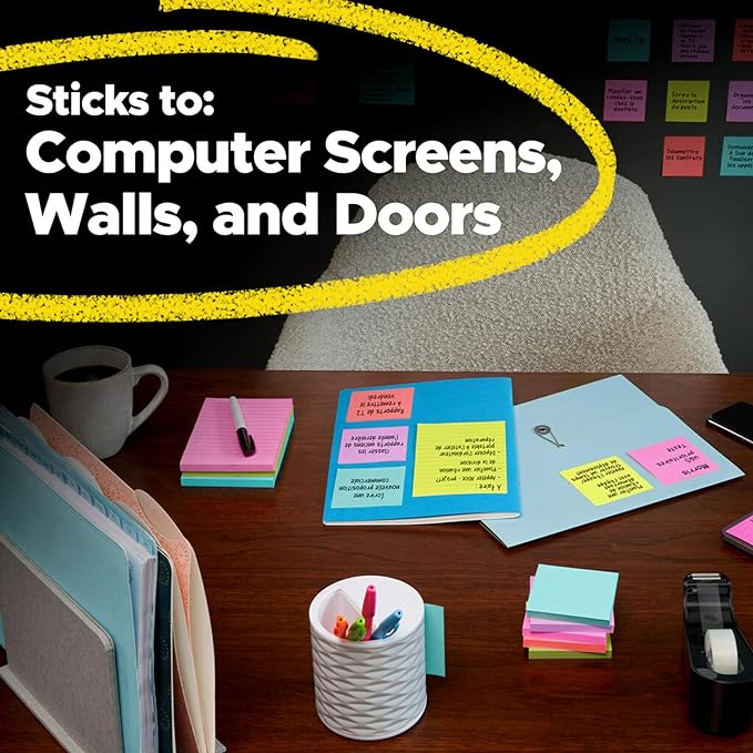 Post-it Super Sticky Lined Notes, 6 Sticky Note Pads, 4 x 4 in., School Supplies - Image 6