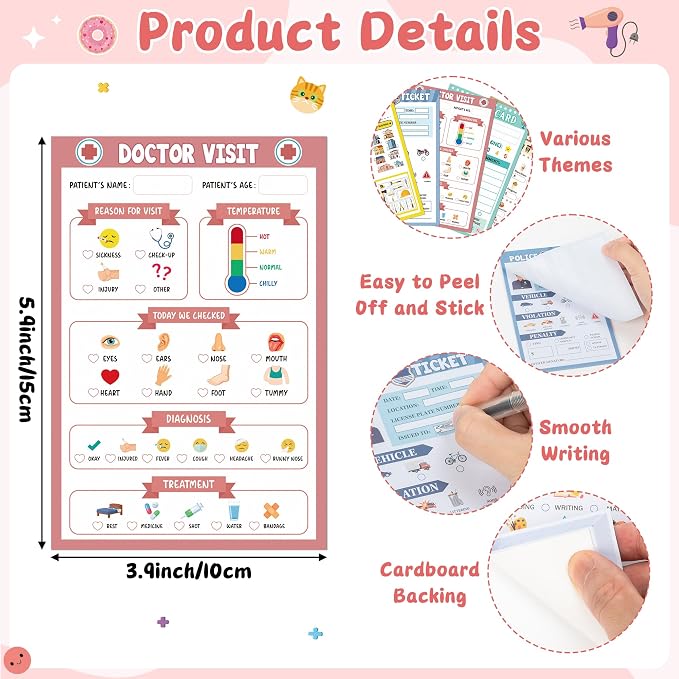 TICIAGA Kids Pretend Play Notepads - Image 3