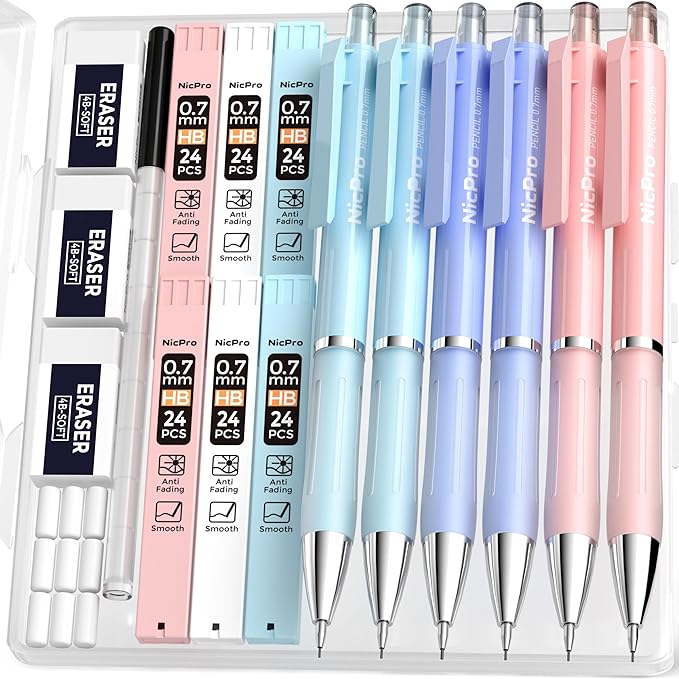 Nicpro 6PCS Cute Mechanical Pencil Set by Nicpro
