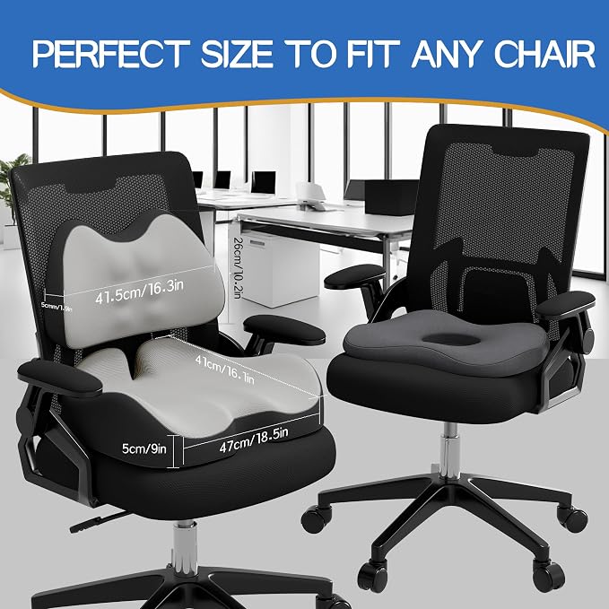 Benazcap Large Memory Foam Seat Cushion Lumbar Support Pillow - Image 5