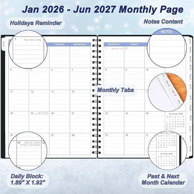 2026-2027 Monthly Planner, from Jan 2026-Jun 2027, 18 Months Calendar 2026 - Image 2