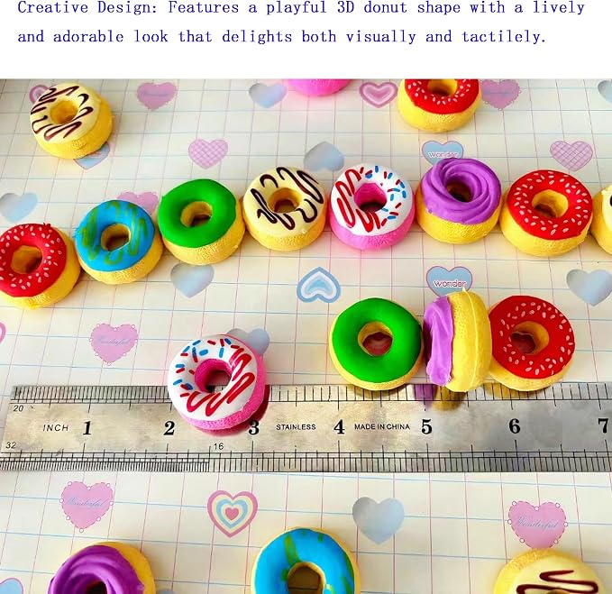 40PCS Cute Erasers for Kids Bulk, Donut Fun Erasers for Classroom Back to - Image 2