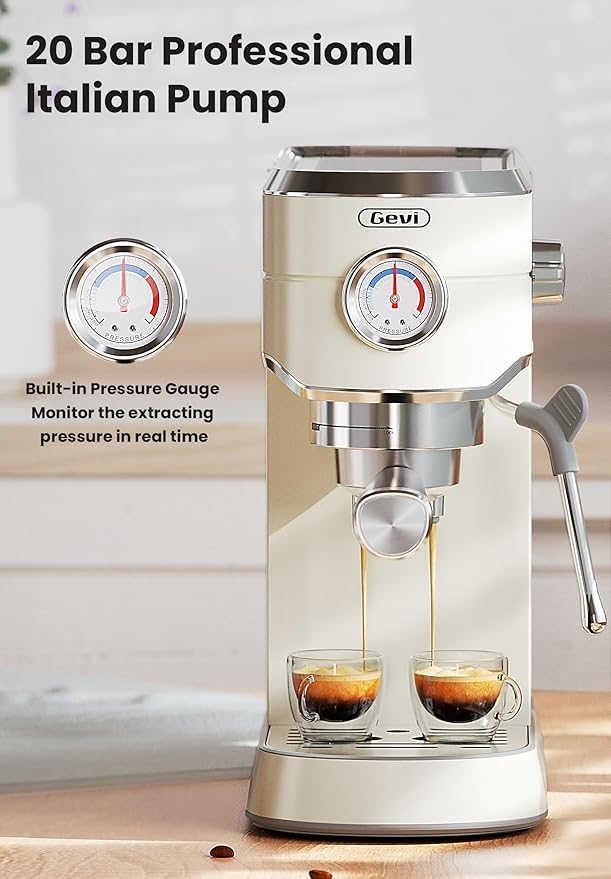 Gevi Commercial Espresso and Coffee Makers, Professional Espresso Maker Latte Machine with Milk Frother, Stainless Steel Expresso Coffee Machines for Home, Compact Cappuccino Machine, Great Gift-DeskLoop Office