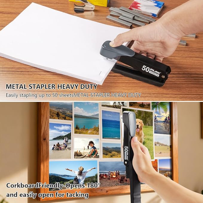 Heavy Duty Stapler, IMLIKE 50 Sheet Full Strip Stapler, Anti-Jam Non-Slip - Image 4