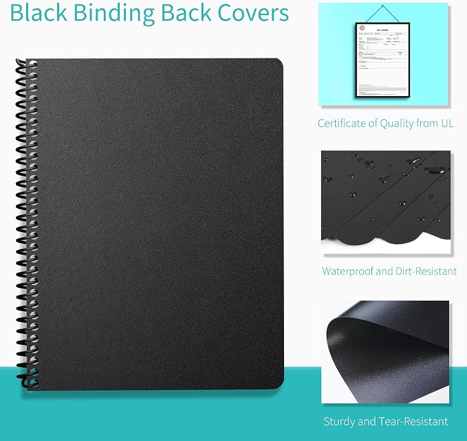 Binditek 100 Pack Binding Covers and Backs Set, 8.75 x 11.25 Inches, 50 Clear - Image 5