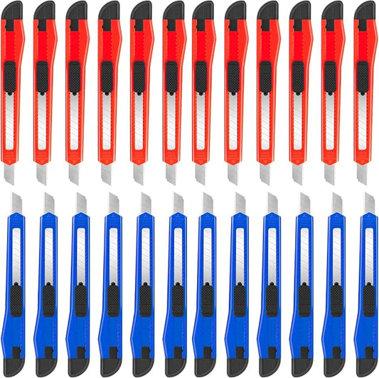 24 Pack Box Cutter Retractable, Utility Knife by DIYSELF