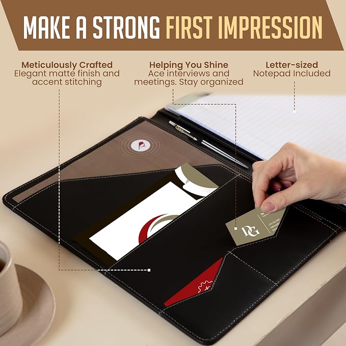STYLIO Padfolio Folder with Removable Clipboard | Portfolio Organizer | Binder - Image 3