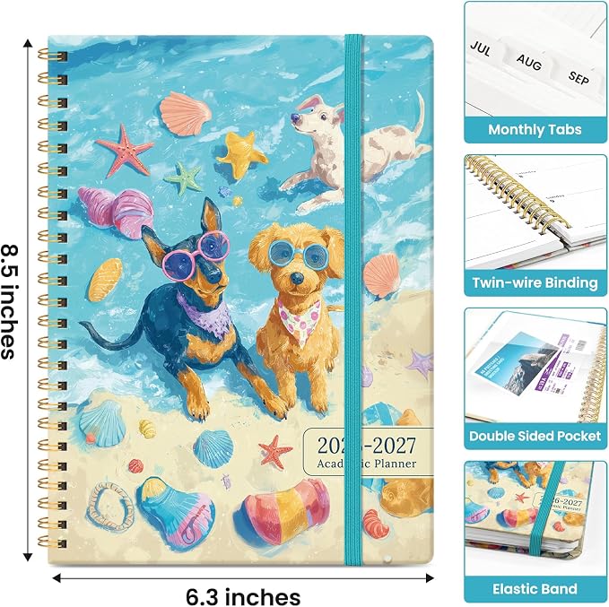 Planner 2026–2027, Academic Monthly Weekly Spiral Calendar, July 2026 – June - Image 4