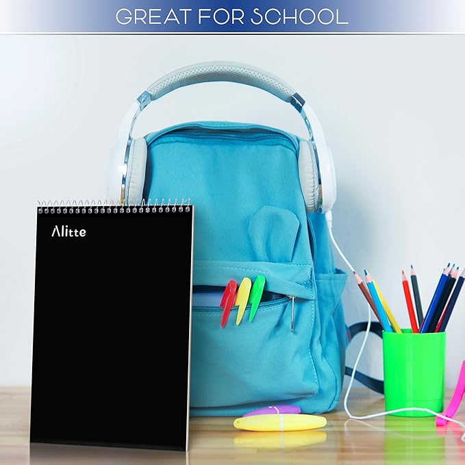 Steno Pads Spiral 6x9-12 Pack - Gregg Ruled, Perfect for Work, School, and Home Use, Easy Tear-Off Pages, White Paper - No Ink Bleeds - 80 Sheets-DeskLoop Office