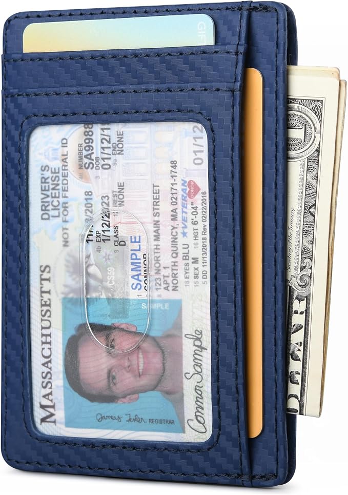 Buffway Slim Minimalist Front Pocket RFID Blocking Leather Wallets - Image 2