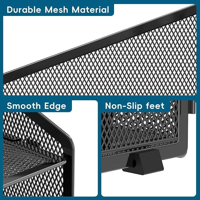 Desk File Organizer, 4 Letter Trays and 2 Upright Sections, school and - Image 4