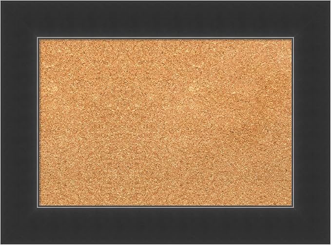 Amanti Art Natural Cork Board for Wall, 17x23 Vision Board with Black Wood Frame, Small Corkboard Office Decor for Home Organization, Modern Corkboard Pinboard to Display Items for Home Organization-DeskLoop Office