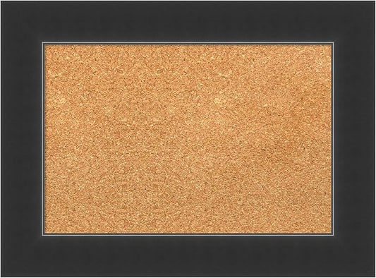 Amanti Art Natural Cork Board for Wall, 17x23 Vision Board with Black Wood Frame, Small Corkboard Office Decor for Home Organization, Modern Corkboard Pinboard to Display Items for Home Organization-DeskLoop Office